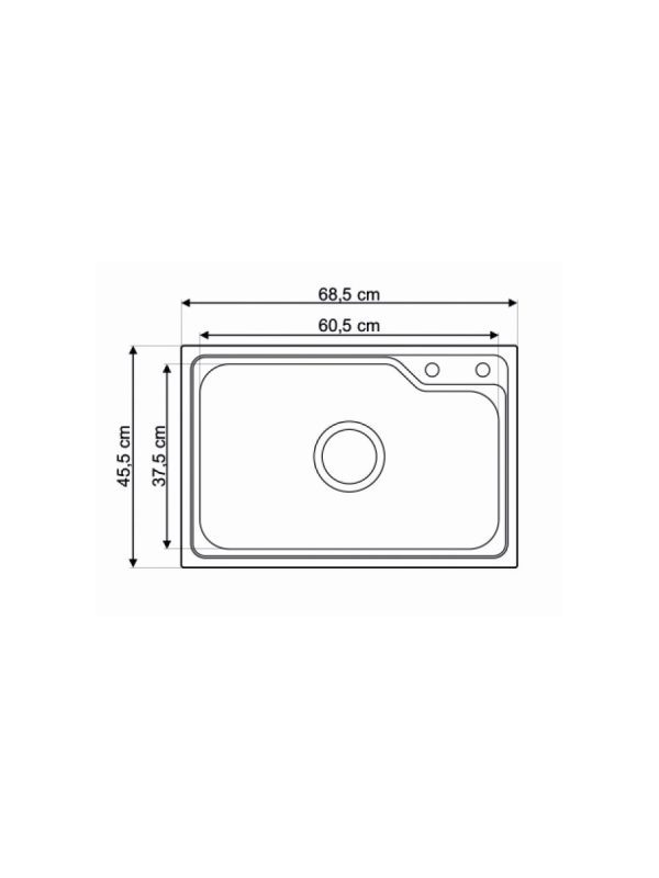 Podgradna sudopera Laweo AS 91 inox ø90 68,5x45,5cm - Slika 2