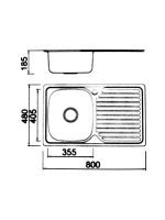 Ugradna sudopera Boloco BL 834 inox ø90 80x48cm - Slika 2