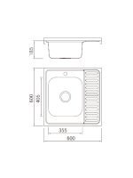 Nasadna sudopera Boloco BL 863 Leva inox ø60 60x60cm - Slika 2