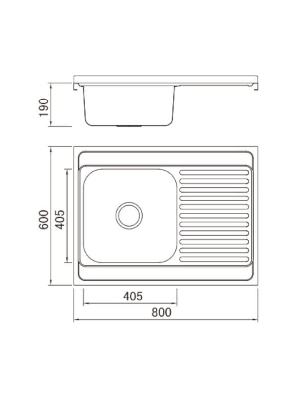 Nasadna sudopera Boloco BL 864 inox ø60 80x60cm - Slika 2