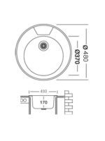 Ugradna sudopera Livinox EC 145 inox ø90 48cm - Slika 2