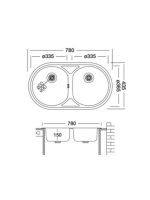 Ugradna sudopera Livinox EC 186 inox ø90 78x43,5cm - Slika 2