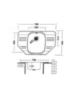 Ugradna sudopera Livinox EC 323 inox ø90 78x49cm - Slika 2