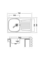 Ugradna sudopera Livinox EX 163 Dekor inox ø90 78x49cm - Slika 2