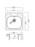 Ugradna sudopera Livinox EX 176 inox ø90 50x50cm - Slika 2