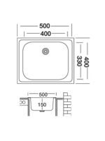 Ugradna sudopera Livinox N 205 inox ø90 50x40cm - Slika 2