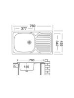 Ugradna sudopera Livinox N 240 inox ø90 76x43,5cm - Slika 2