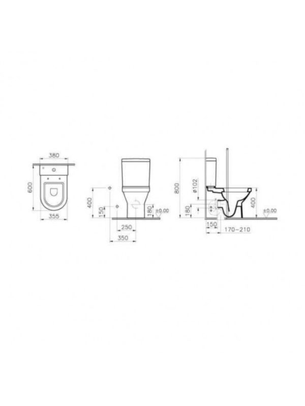 Monoblok S50 Vitra BTW sa duroplast wc daskom SVS52 - Slika 2
