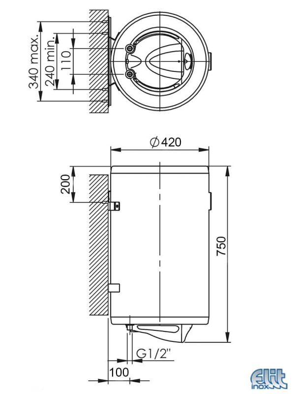 Bojler Talas D-M50-vertikalni elektronski termostat 50L-2