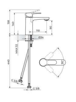 Baterija za lavabo Rosan Blau B130100 1