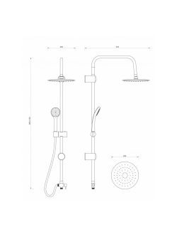 Usponski tuš okrugli komplet Minotti MUT-075/6113C 1,