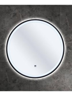 Okruglo led ogledalo crni-ram 60x60 Quartz-Ker-2