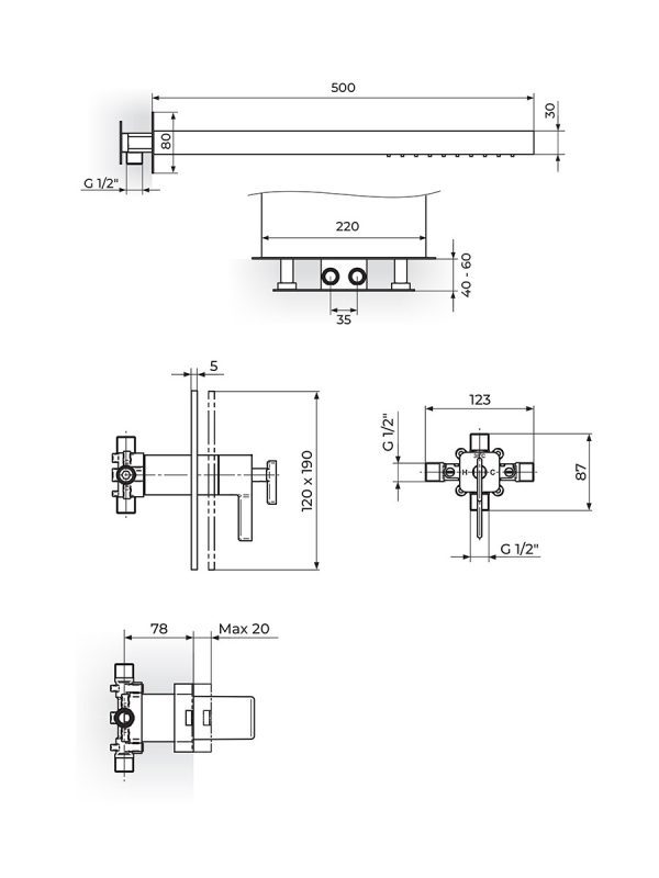 Ugradna baterija termostatska Rosan 2T31201 1