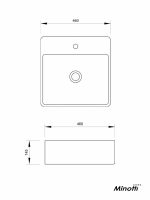 Lavabo nadgradni Minotti 46cm 7000 - 3