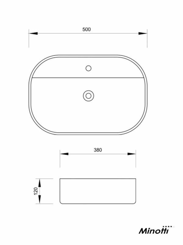 Lavabo nadgradni 50x38cm Minotti 7032-3