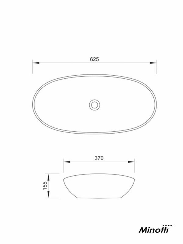 Lavabo nadgradni Minotti 61.5x36cm 7030-3