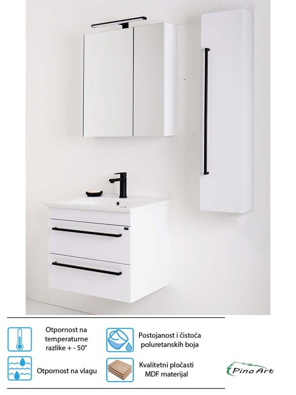 Lavabo sa ormarićem PinoArt Atria 85cm-bela-3