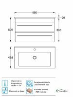 Lavabo sa ormarićem PinoArt Atria 85cm-bela-2