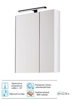 Ogledalo sa ormarićem PinoArt Atria-Bela 65cm