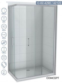 Tuš kabina 90x120cm Atlas-Element Concept
