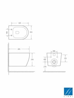 Rimless crna-sjaj wc šolja softclose Linni-2