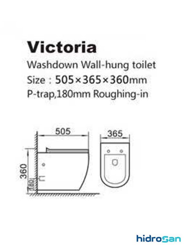 Wc šolja rimless Victoria-crna-mat sa daskom-3