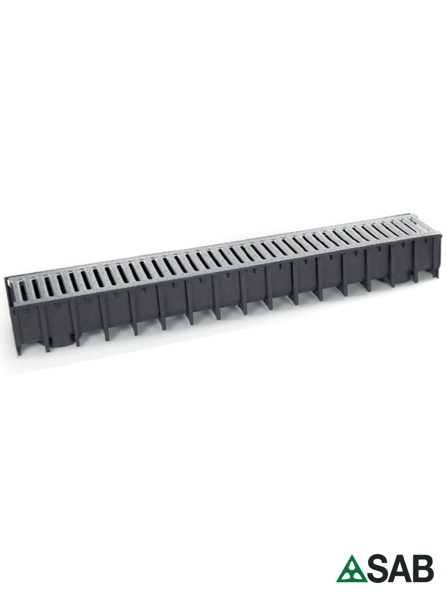 Garažna kanalica SAB 1000x125x100mm pocinkovana rešetka Garažna kanalica SAB 1000x125x100mm pocinkovana rešetka