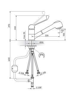 Baterija za sudoperu Rosan King J385L03 1