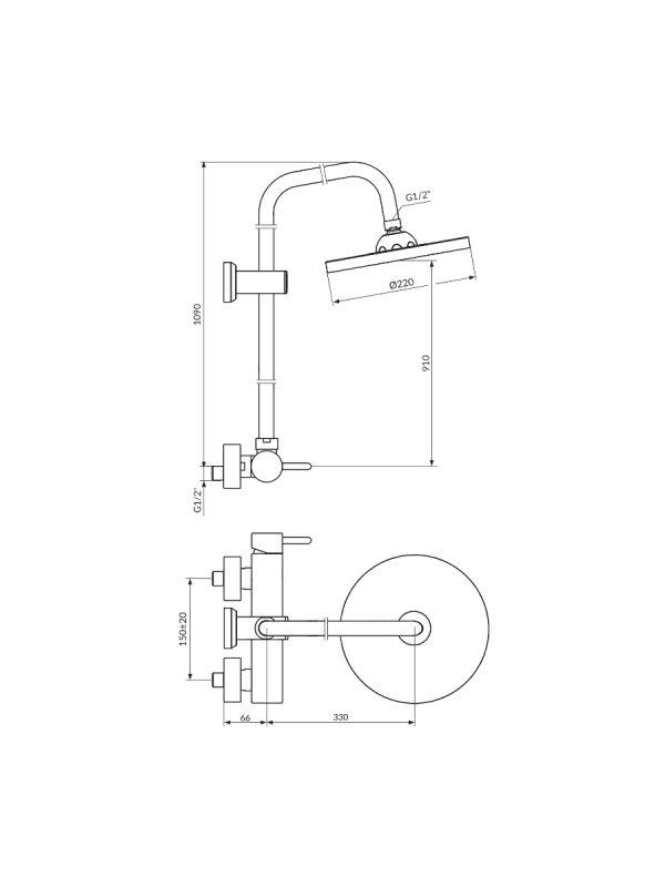 Usponski tuš Dark Rosan JD37252 1