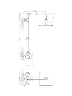 Usponski tuš Quadro White Rosan JQ37251W 1