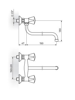 Baterija za sudoperu Klasik Rosan K01114 1