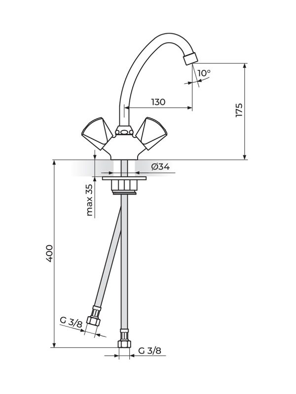 Baterija za sudoperu-lavabo K23013 Rosan 1