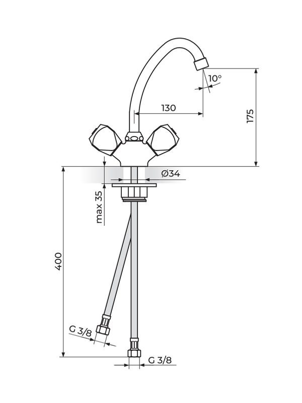 Baterija za sudoperu-lavabo KF23013 Rosan 1