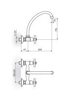 Baterija za sudoperu-lavabo N03120 Rosan 1