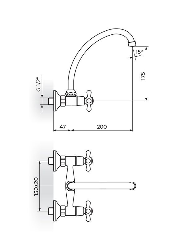 Baterija za sudoperu-lavabo N03120 Rosan 1
