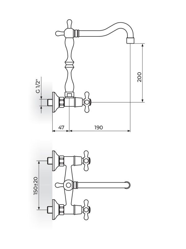 Baterija za sudoperu-lavabo N03202 Rosan