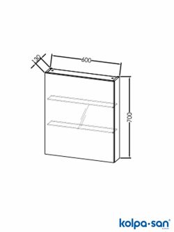 Ogledalo sa ormarićem 60cm Naomi KolpaSan-2