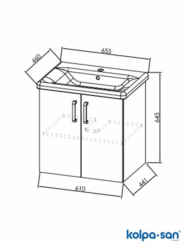 Lavabo sa ormarićem 65cm Evelin KolpaSan-2
