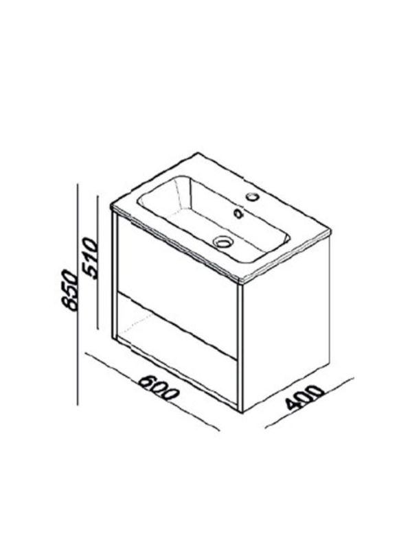 Lavabo sa ormarićem 60cm Lineart-Nova NOV0600C.BS 1