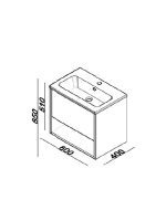 Lavabo sa ormarićem 60cm Lineart-Nova NOV0600W.BS 1