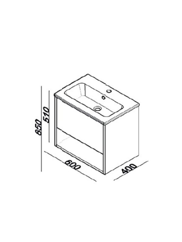 Lavabo sa ormarićem 60cm Lineart-Nova NOV0600W.BS 1