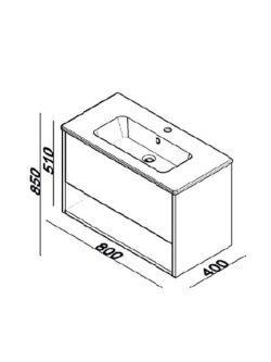 Lavabo sa ormarićem 80cm Lineart-Nova NOV0800C.BS 1