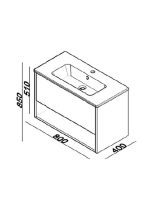 Lavabo sa ormarićem 80cm Lineart-Nova NOV0800W.BS 1