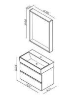 Lavabo sa ormarićem 70cm Lineart-Plaza PLA0700L.BS 2