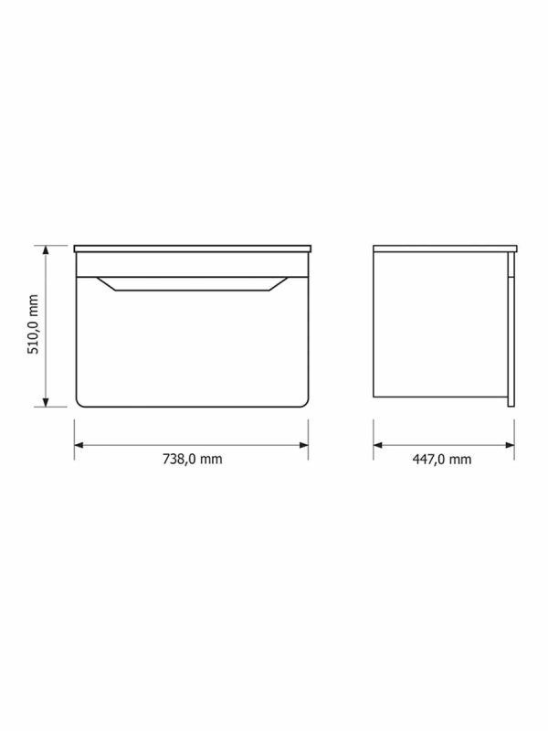 Lavabo sa ormarićem 73.8cm Sirius K-Jo-2