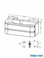 Lavabo sa ormarićem 120cm Vittoria-bež KolpaSan-2