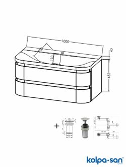 Lavabo sa ormarićem 100cm Vittoria-bež KolpaSan-2