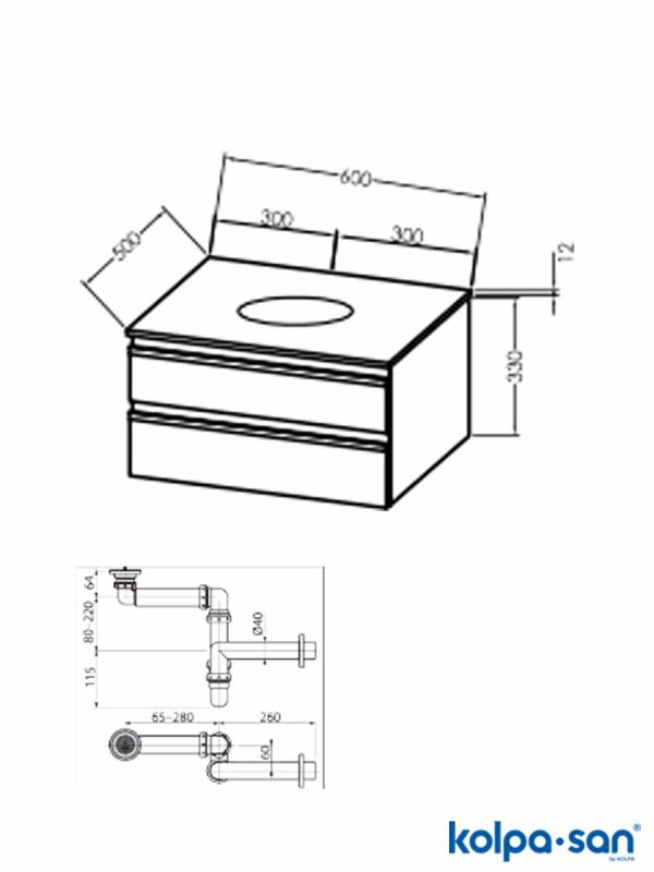 Ormarić za lavabo 60cm Alexis-Drvo KolpaSan-2