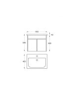 Lavabo sa ormarićem 65cm Lineart-Tera 0936 - 2