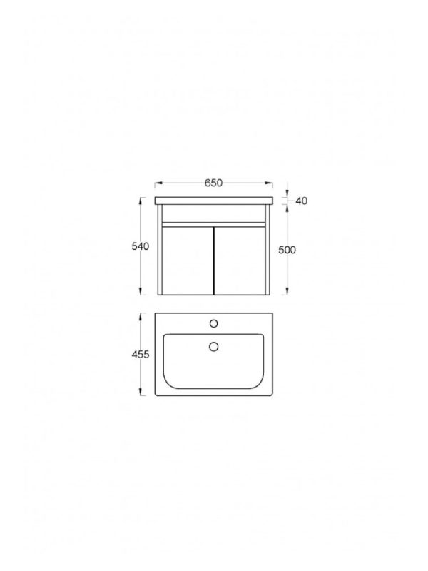 Lavabo sa ormarićem 65cm Lineart-Tera 0936 - 2